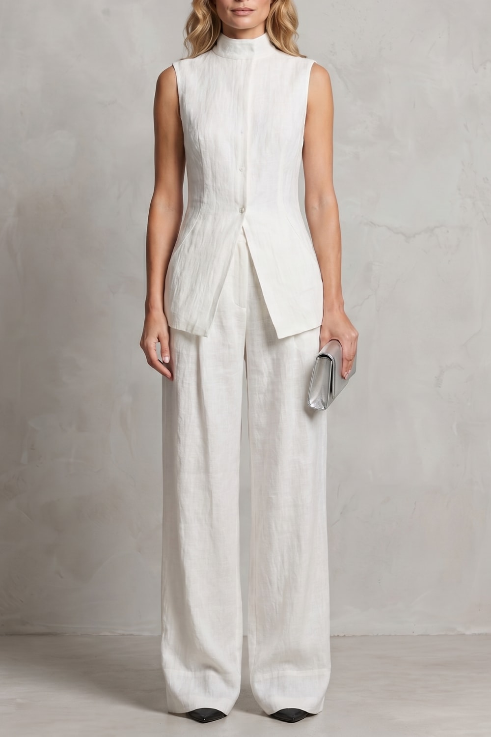 Women's Sleeveless Wide Leg Pant Set | Bickleigh_5