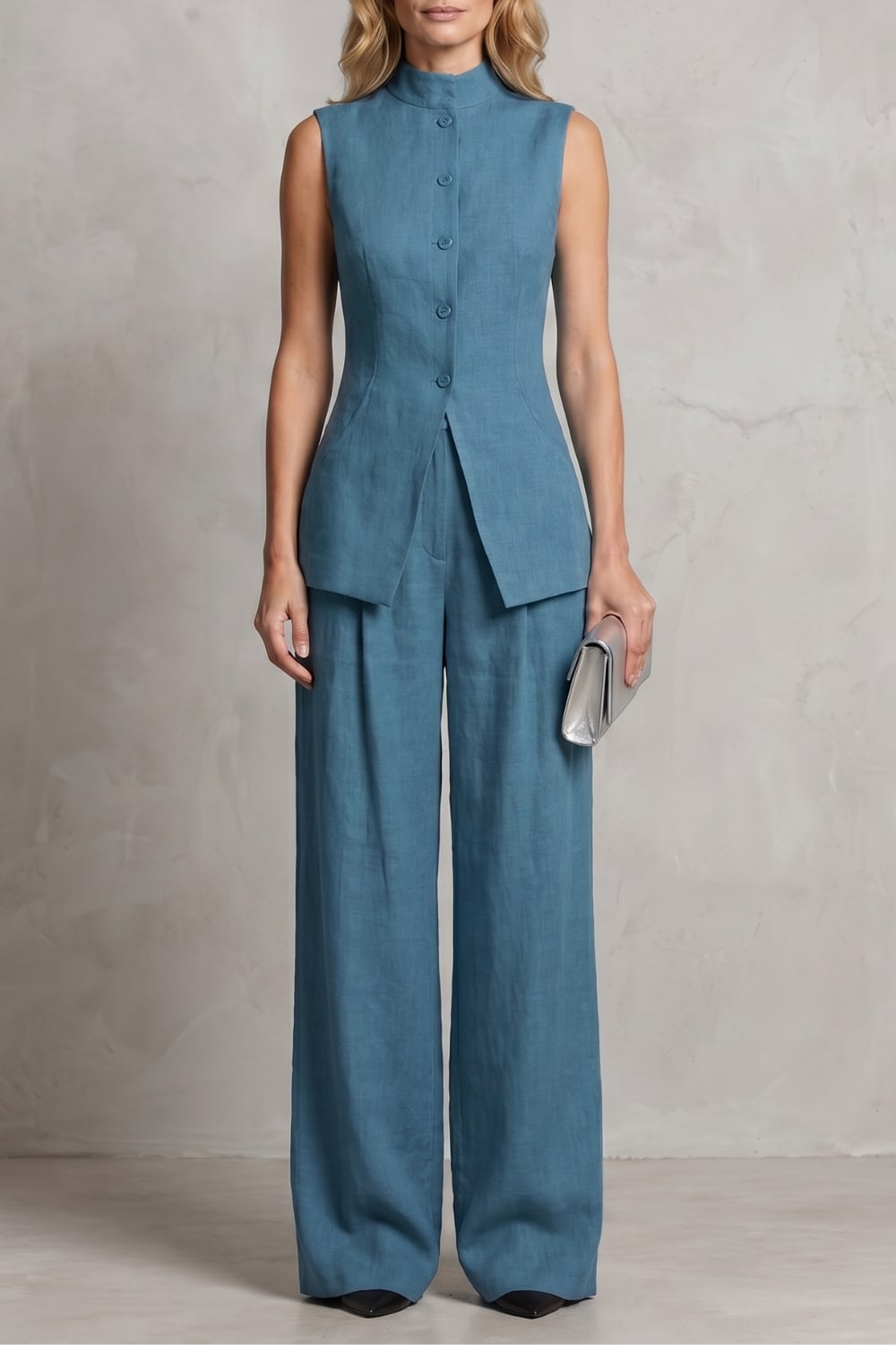 Women's Sleeveless Wide Leg Pant Set | Bickleigh_7