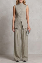 Women's Sleeveless Wide Leg Pant Set | Bickleigh_9