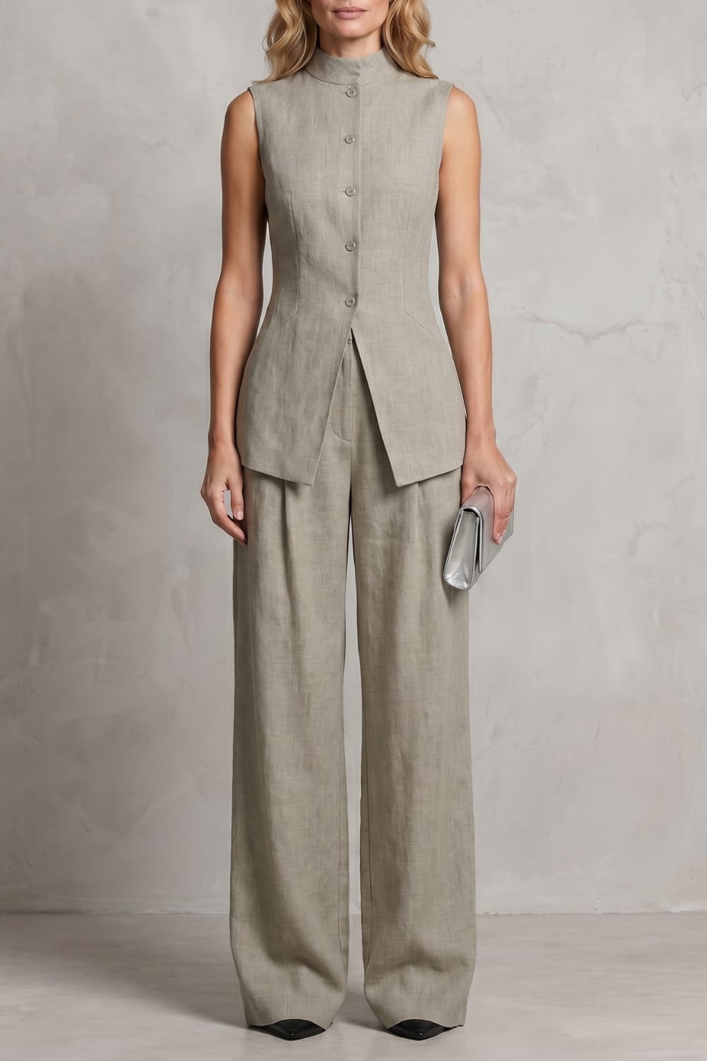 Women's Sleeveless Wide Leg Pant Set | Bickleigh_9