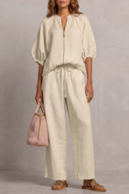 Women's Zip Front Wide Leg Pant Set | Brockhurst_19