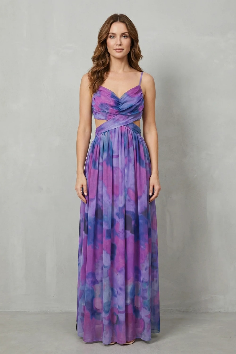 Women's Watercolor Print Maxi Dress | Pendarves_10