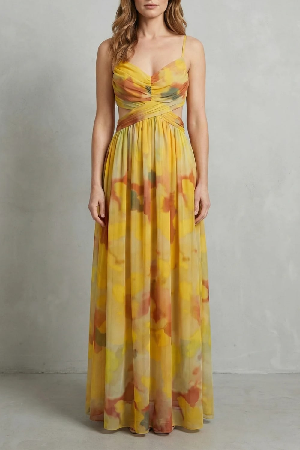 Women's Watercolor Print Maxi Dress | Pendarves_11