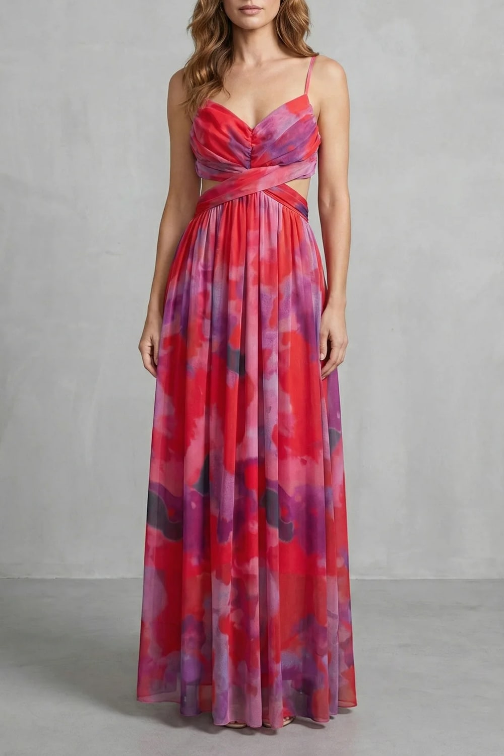 Women's Watercolor Print Maxi Dress | Pendarves_13