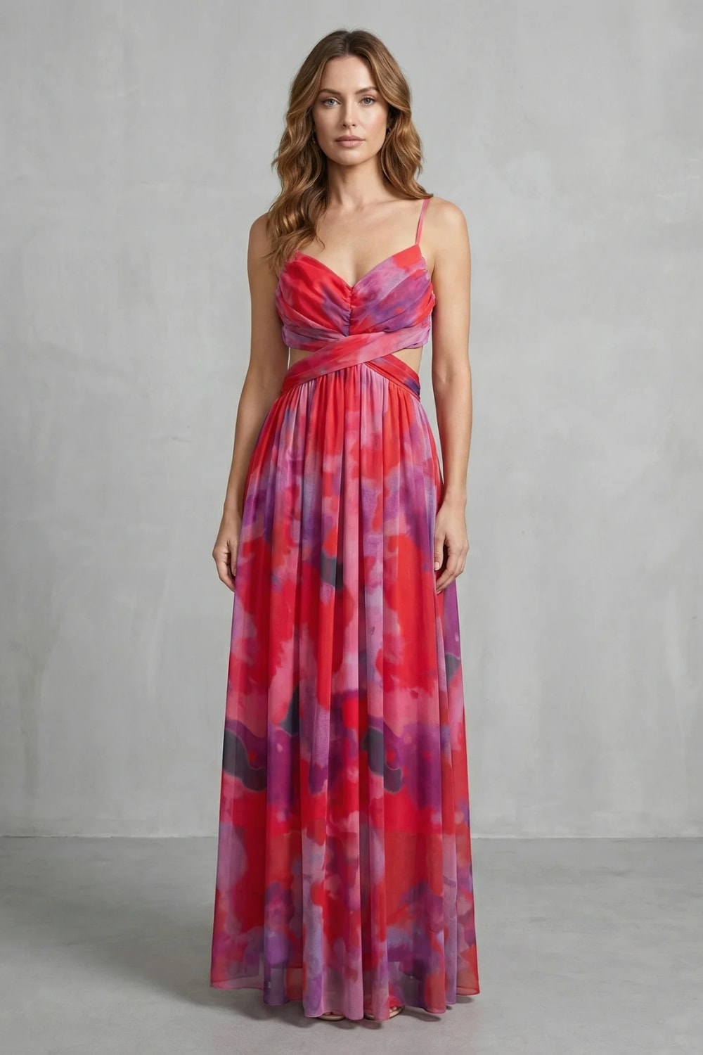 Women's Watercolor Print Maxi Dress | Pendarves_14