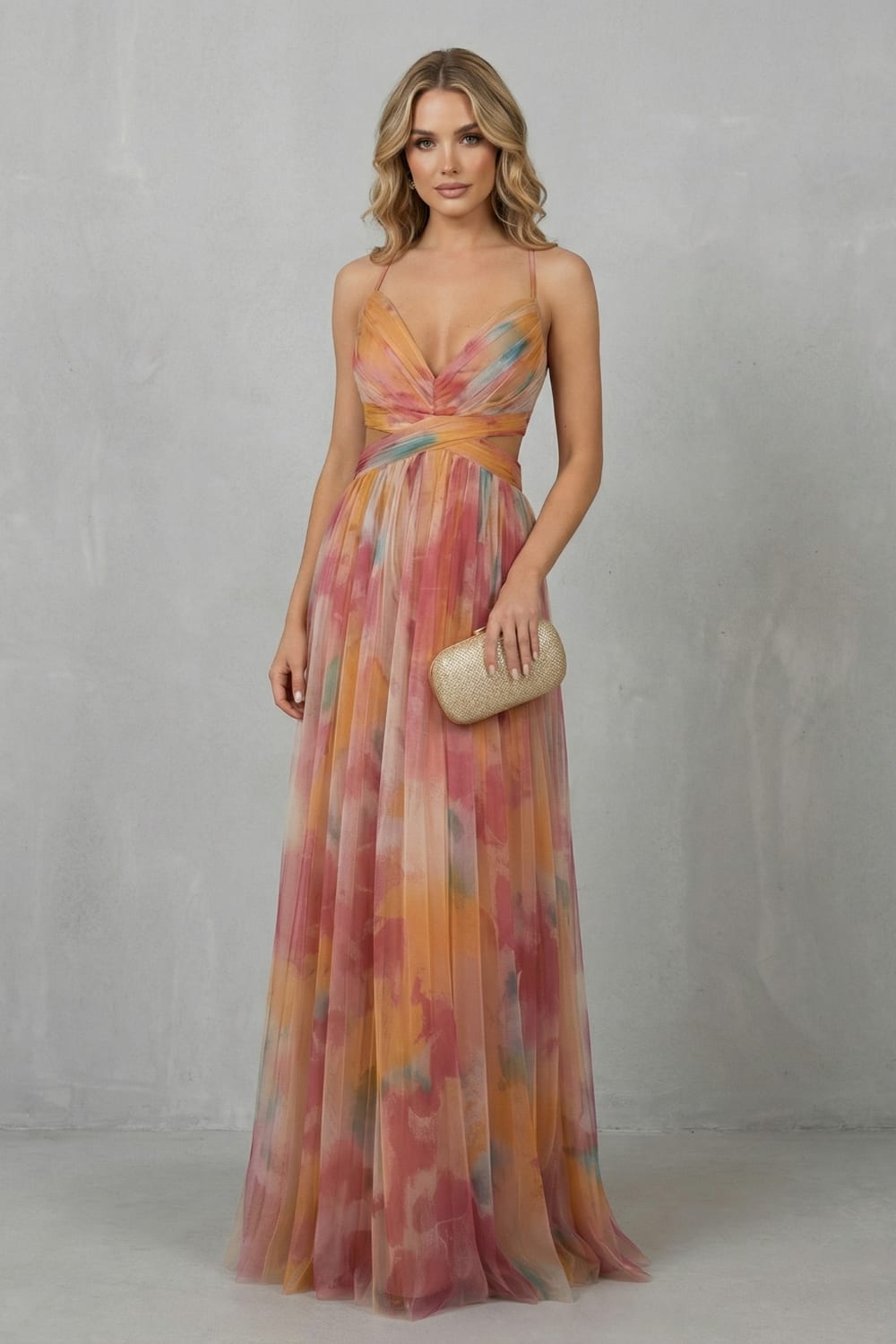 Women's Watercolor Print Maxi Dress | Pendarves_2