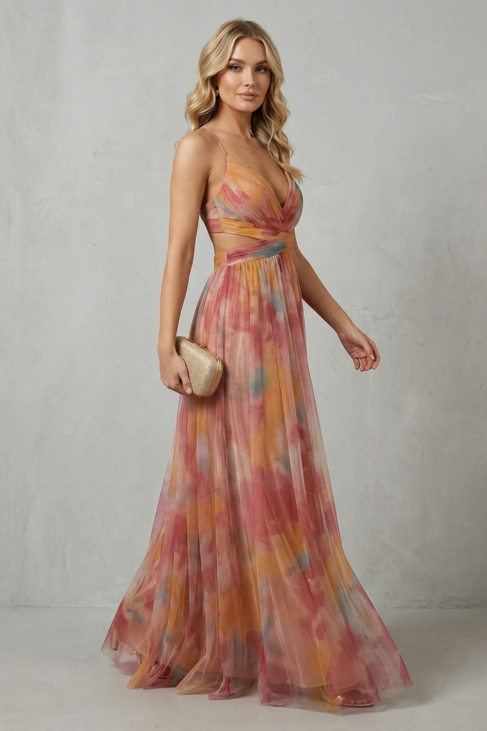 Women's Watercolor Print Maxi Dress | Pendarves_3