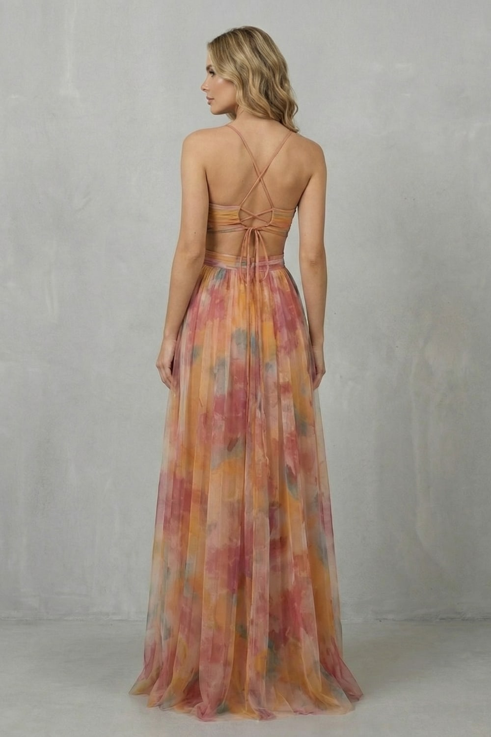 Women's Watercolor Print Maxi Dress | Pendarves_4