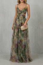 Women's Watercolor Print Maxi Dress | Pendarves_5