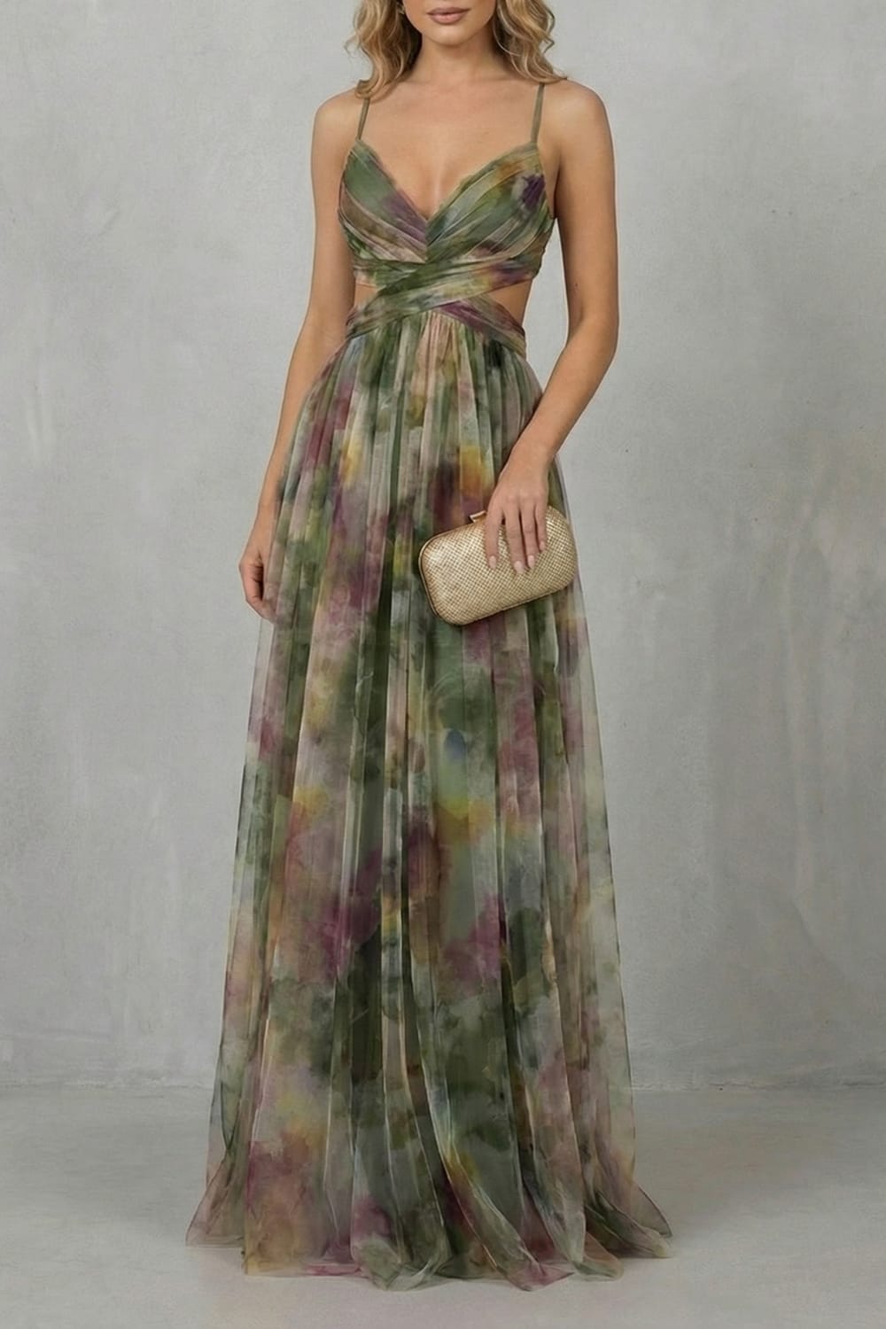 Women's Watercolor Print Maxi Dress | Pendarves_5
