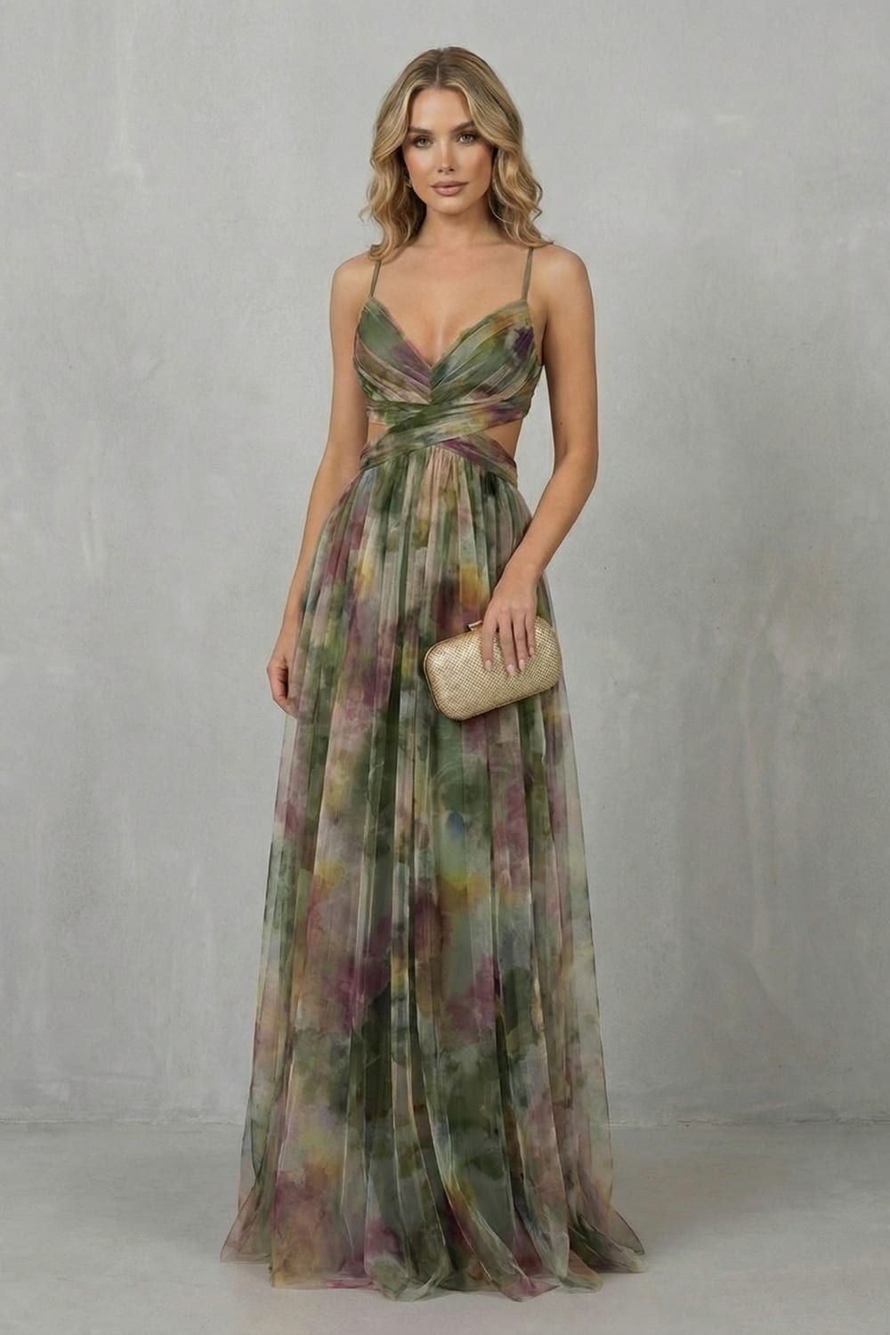 Women's Watercolor Print Maxi Dress | Pendarves_6