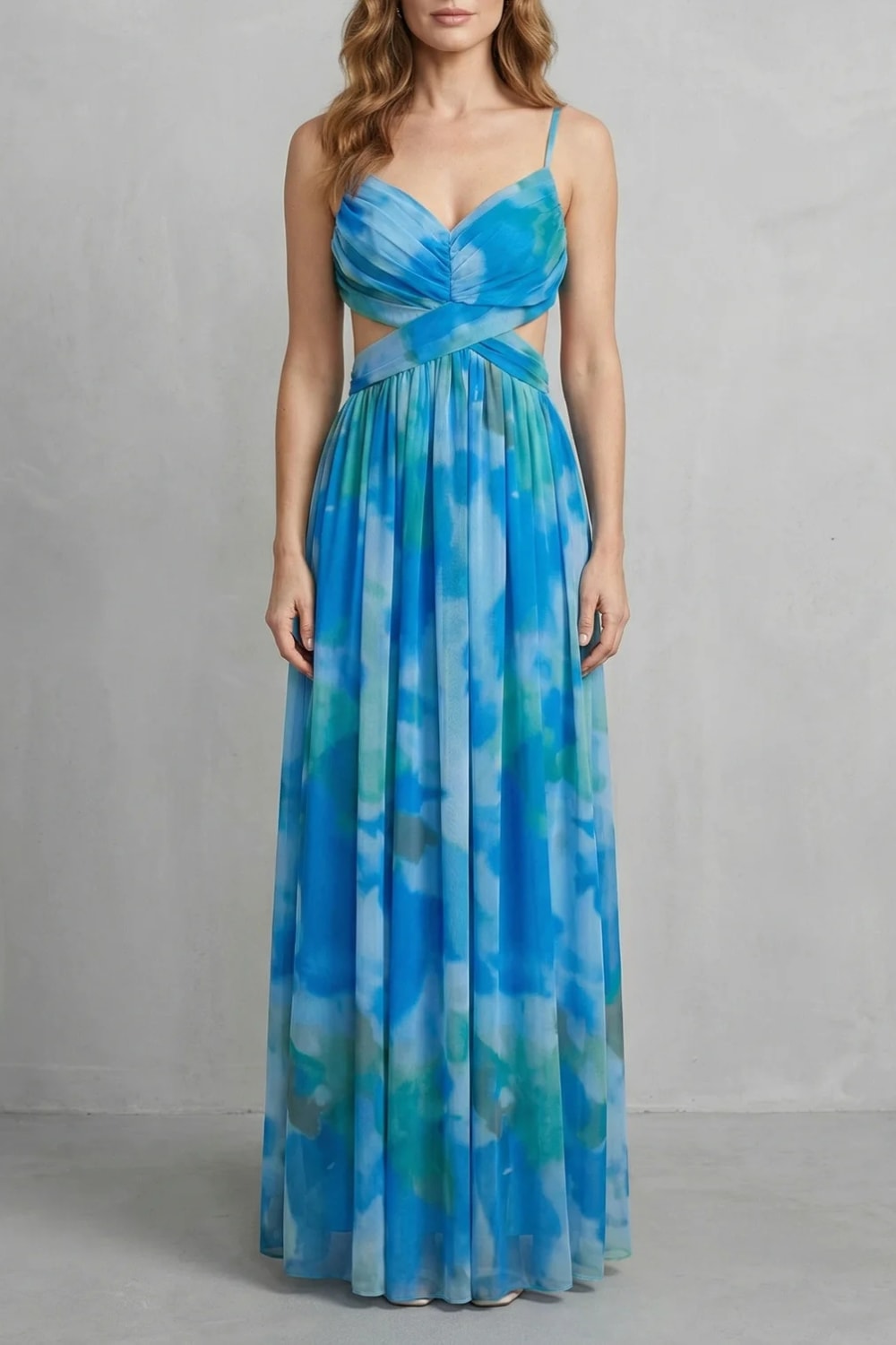 Women's Watercolor Print Maxi Dress | Pendarves_7