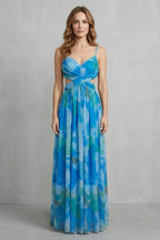 Women's Watercolor Print Maxi Dress | Pendarves_8