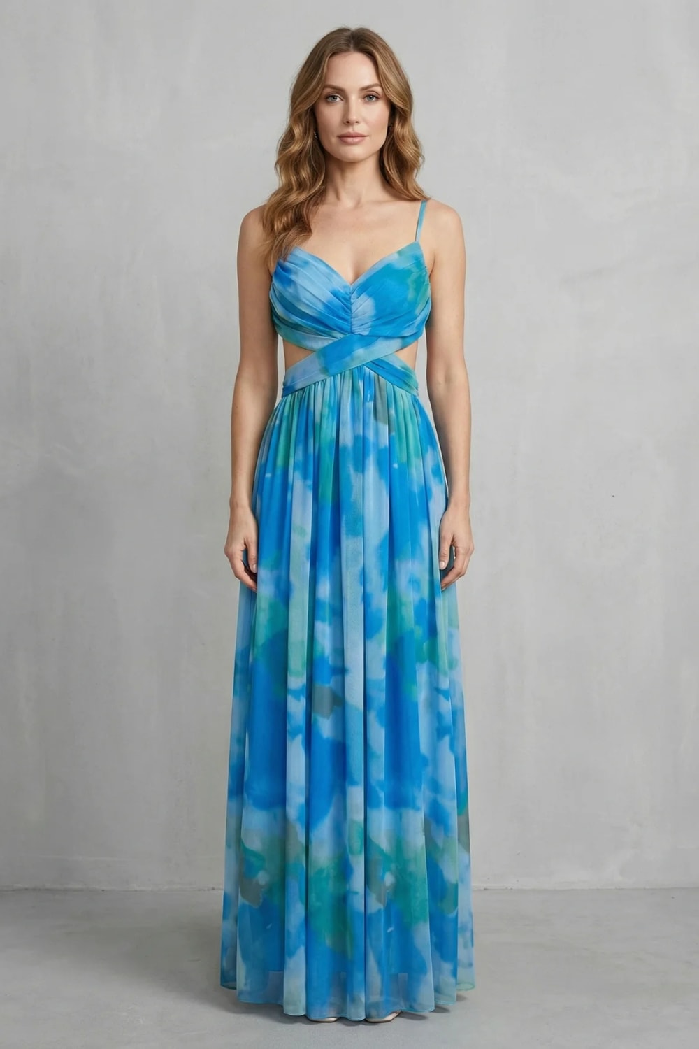Women's Watercolor Print Maxi Dress | Pendarves_8