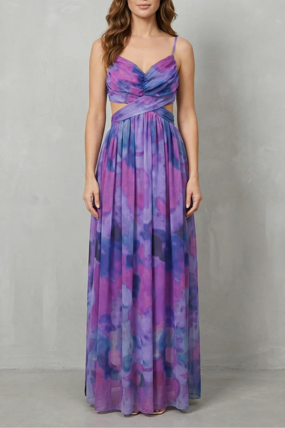 Women's Watercolor Print Maxi Dress | Pendarves_9