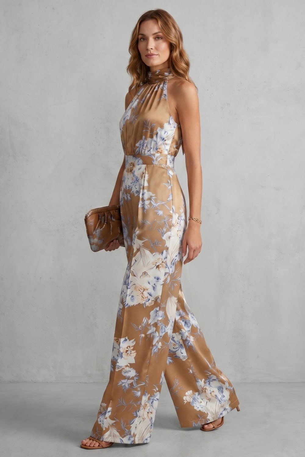 Women's Floral Wide Leg Jumpsuit | Quenilda_3