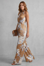 Women's Floral Wide Leg Jumpsuit | Quenilda_3