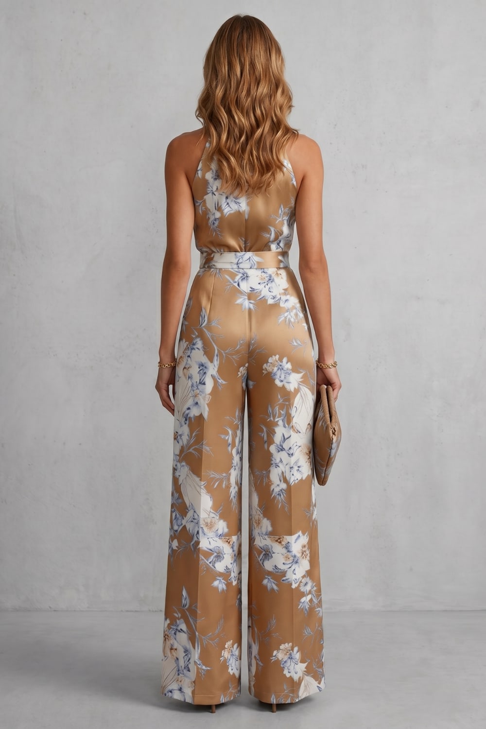 Women's Floral Wide Leg Jumpsuit | Quenilda_4