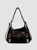 Women's Buckle Detail Slouchy Shoulder Bag | Vernham_2