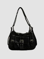 Women's Buckle Detail Slouchy Shoulder Bag | Vernham_3