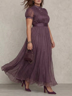 Women's Chiffon Puff Sleeve Maxi Dress | Wilhelmina_2