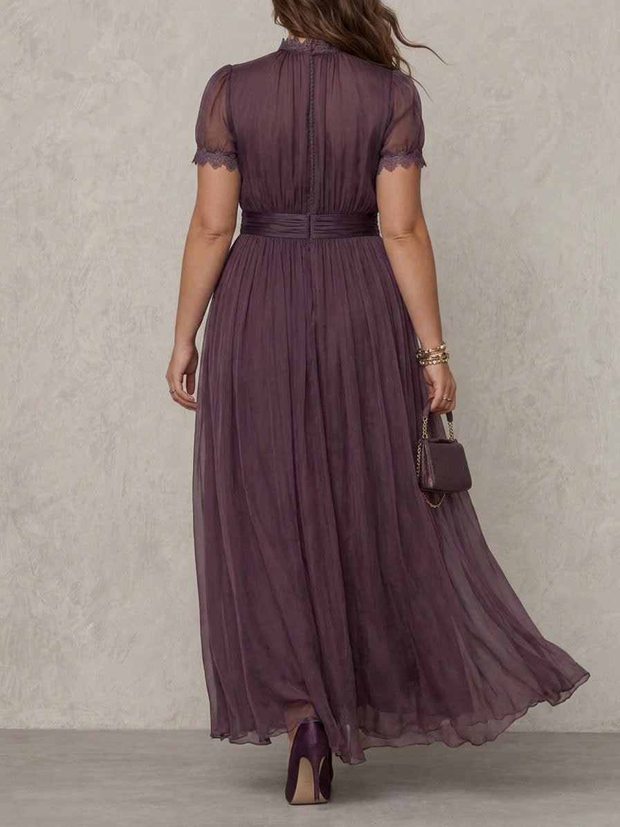 Women's Chiffon Puff Sleeve Maxi Dress | Wilhelmina_3