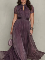 Women's Chiffon Puff Sleeve Maxi Dress | Wilhelmina_4