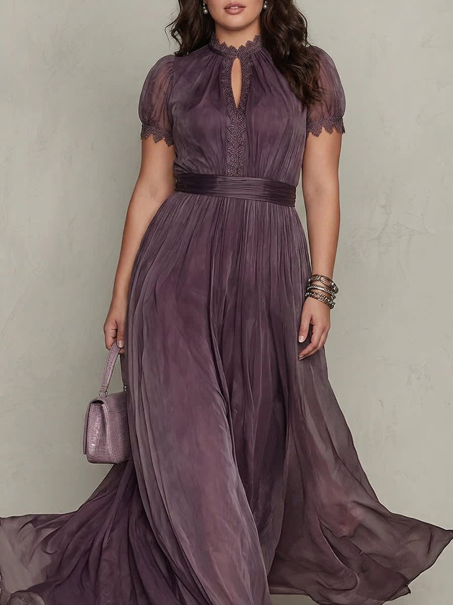 Women's Chiffon Puff Sleeve Maxi Dress | Wilhelmina_4