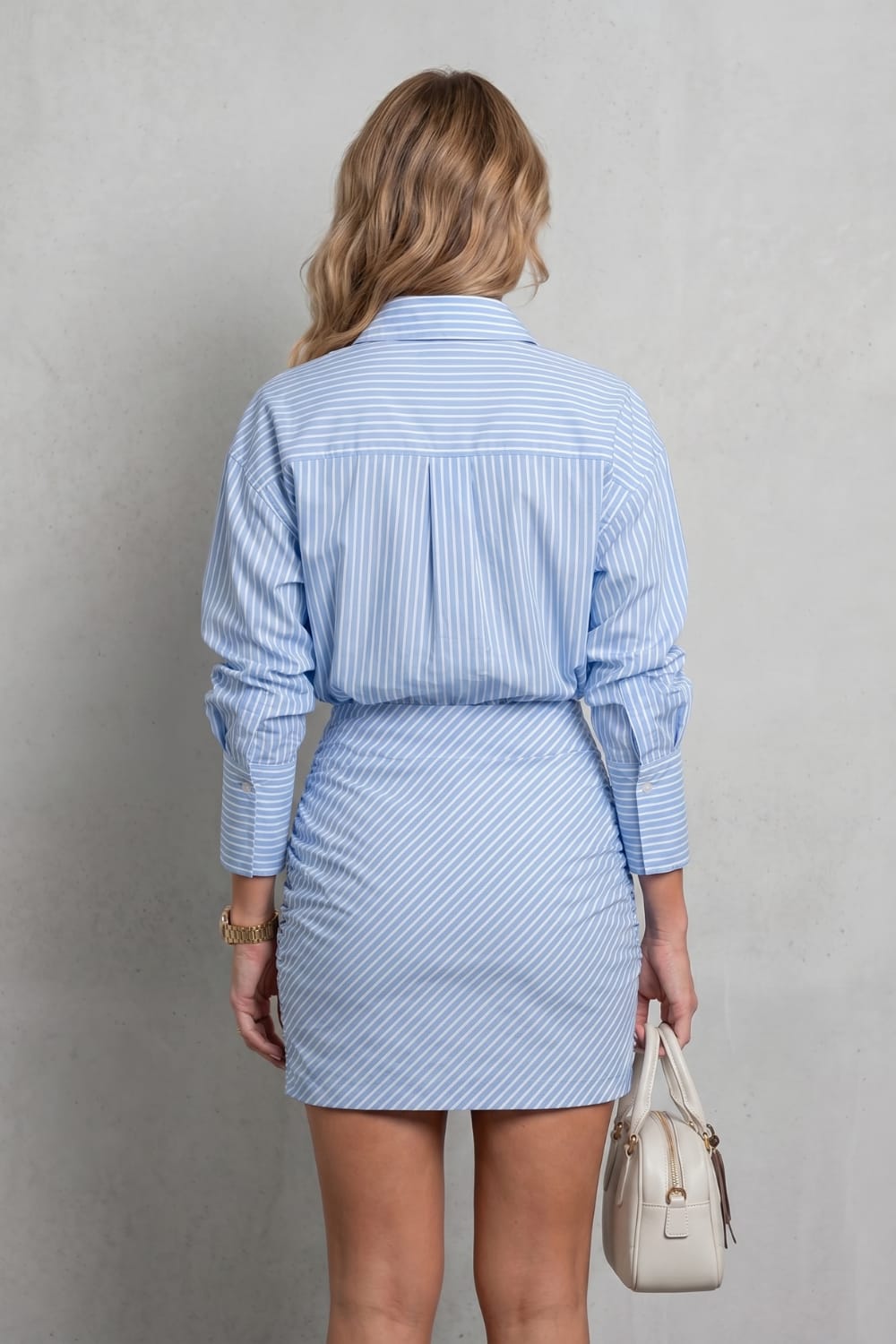 Women's Striped Mini Shirt Dress | Astley_4