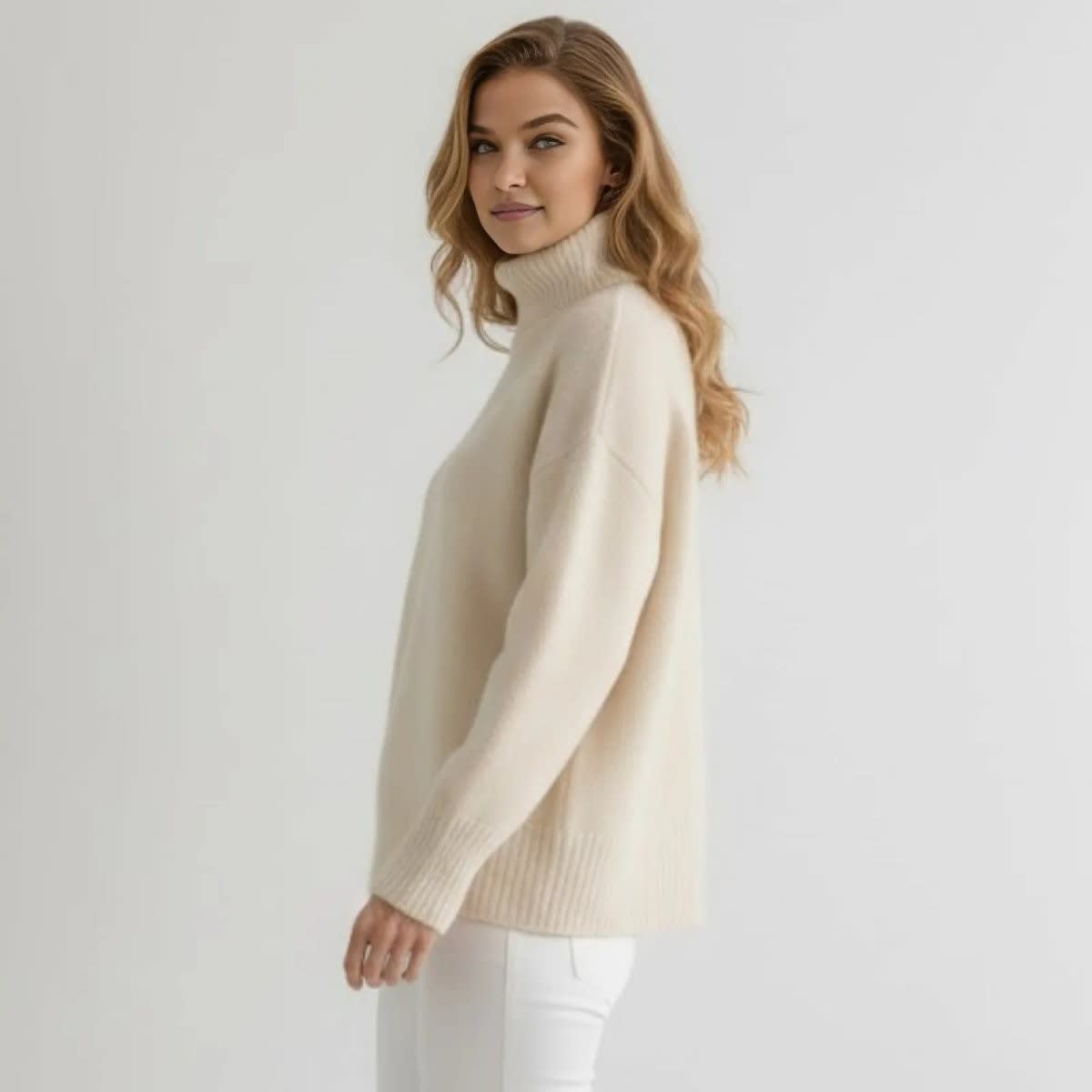 Women's Oversized Cashmere Blend Turtleneck | Wilhelmina_2