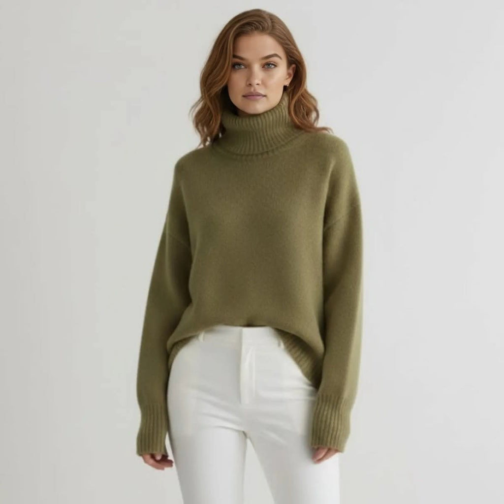 Women's Oversized Cashmere Blend Turtleneck | Wilhelmina_6