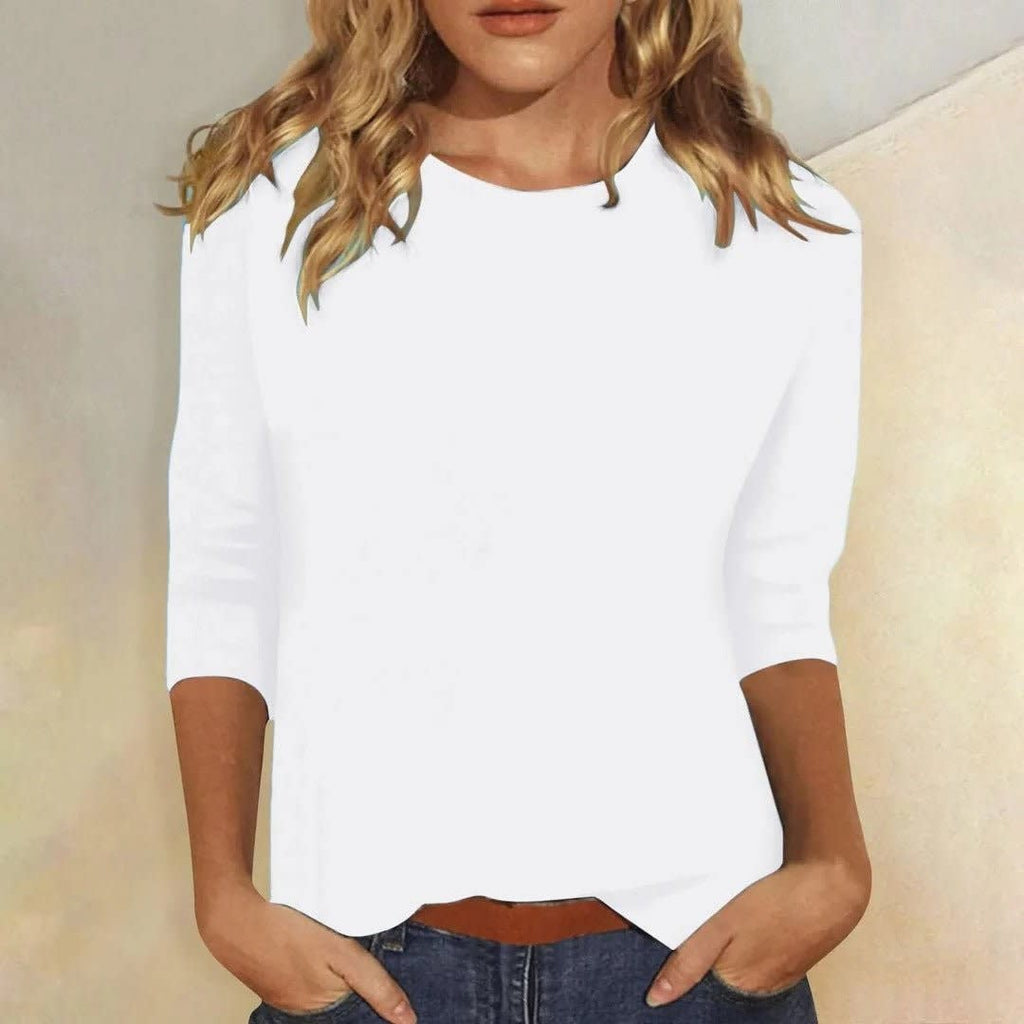 Women's Crew Neck 3/4 Sleeve Top | Regina_2