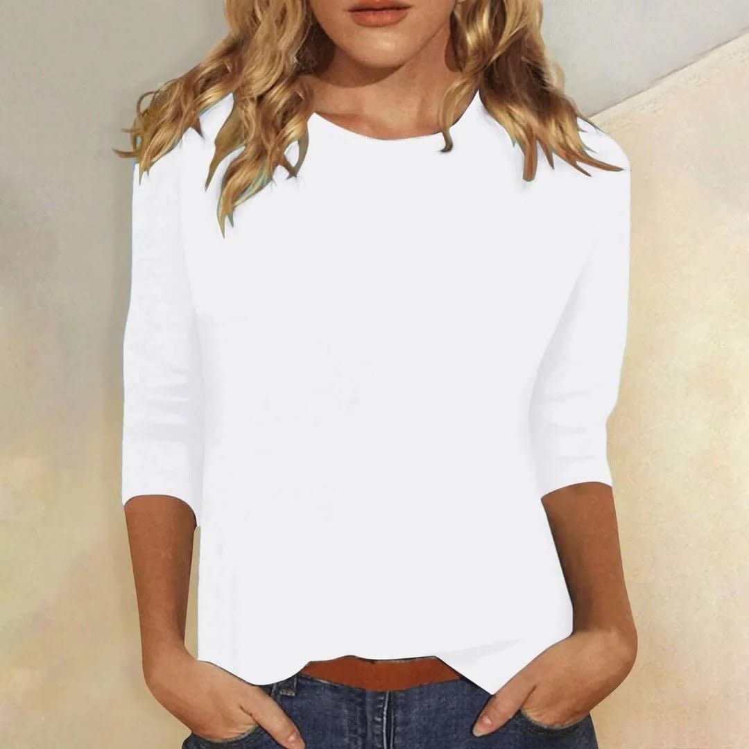 Women's Crew Neck 3/4 Sleeve Top | Regina_2