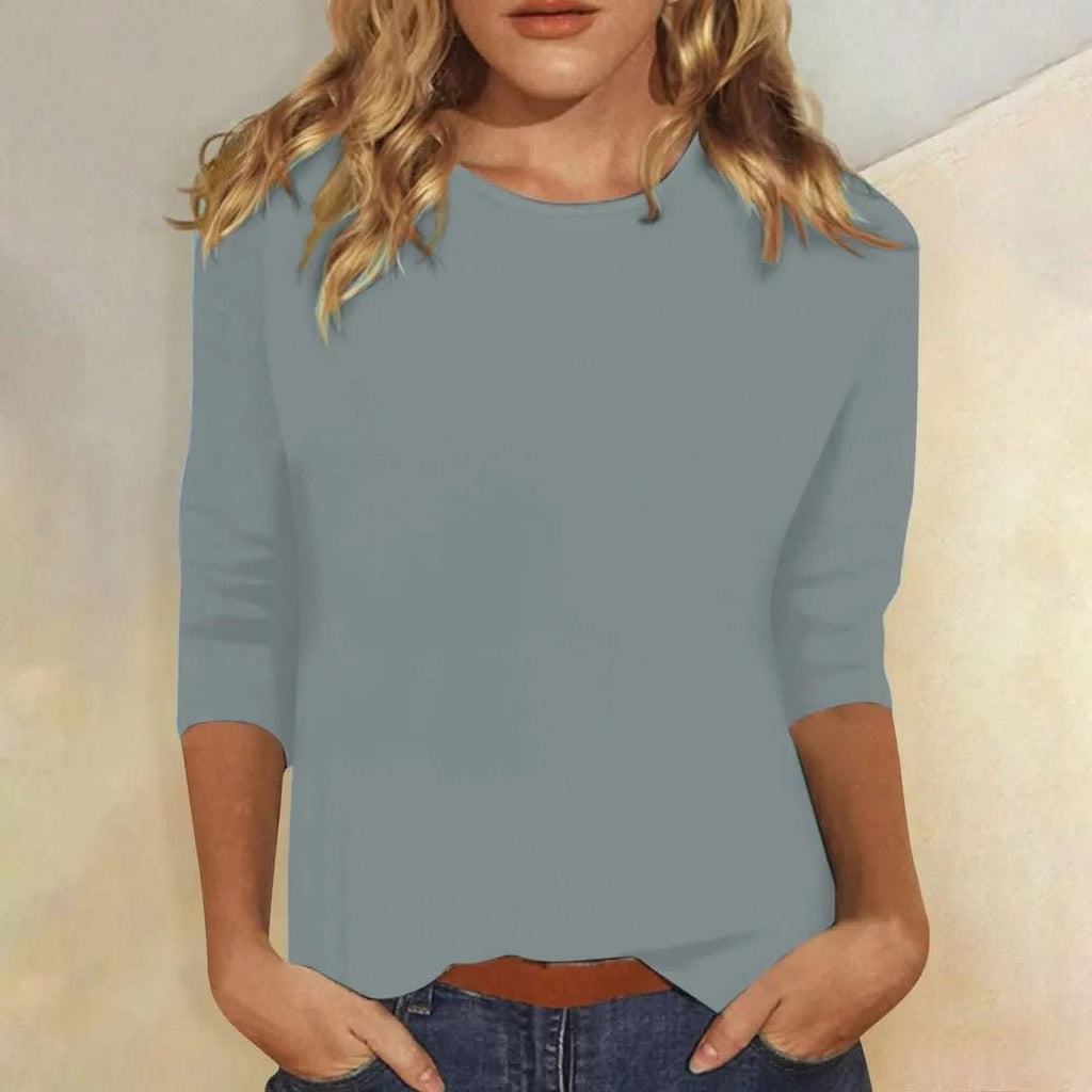 Women's Crew Neck 3/4 Sleeve Top | Regina_4