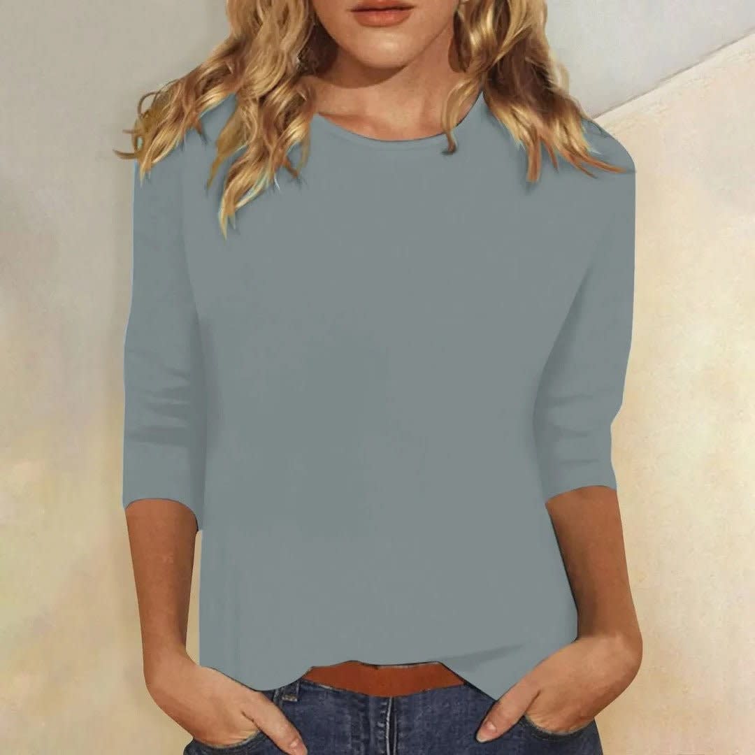Women's Crew Neck 3/4 Sleeve Top | Regina_4