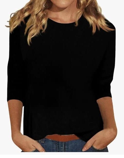 Women's Crew Neck 3/4 Sleeve Top | Regina_5