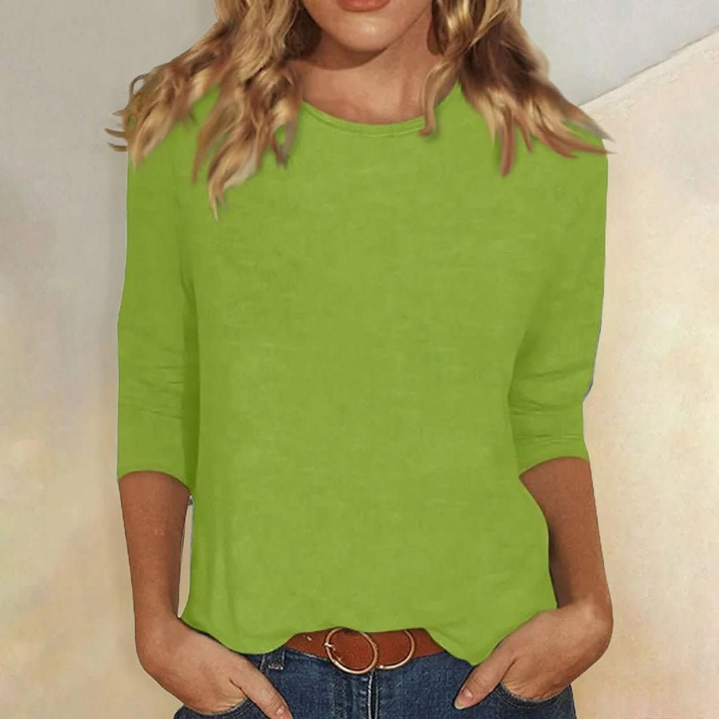 Women's Crew Neck 3/4 Sleeve Top | Regina_6
