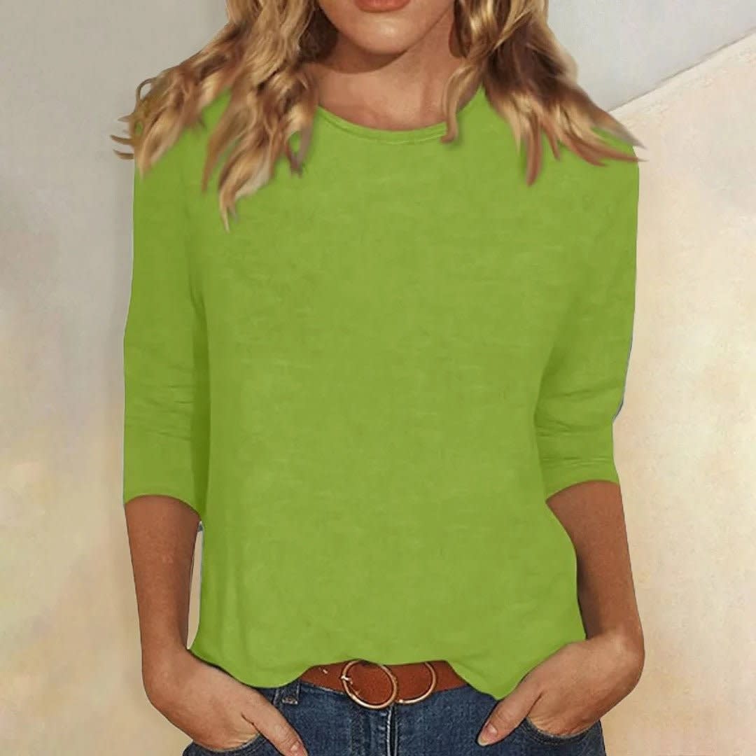 Women's Crew Neck 3/4 Sleeve Top | Regina_6