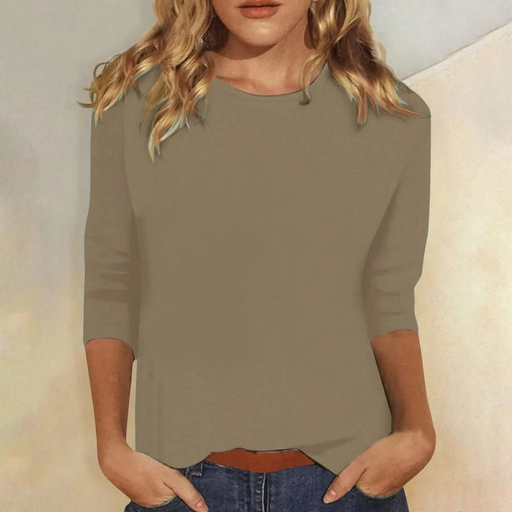 Women's Crew Neck 3/4 Sleeve Top | Regina_7