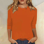 Women's Crew Neck 3/4 Sleeve Top | Regina_8