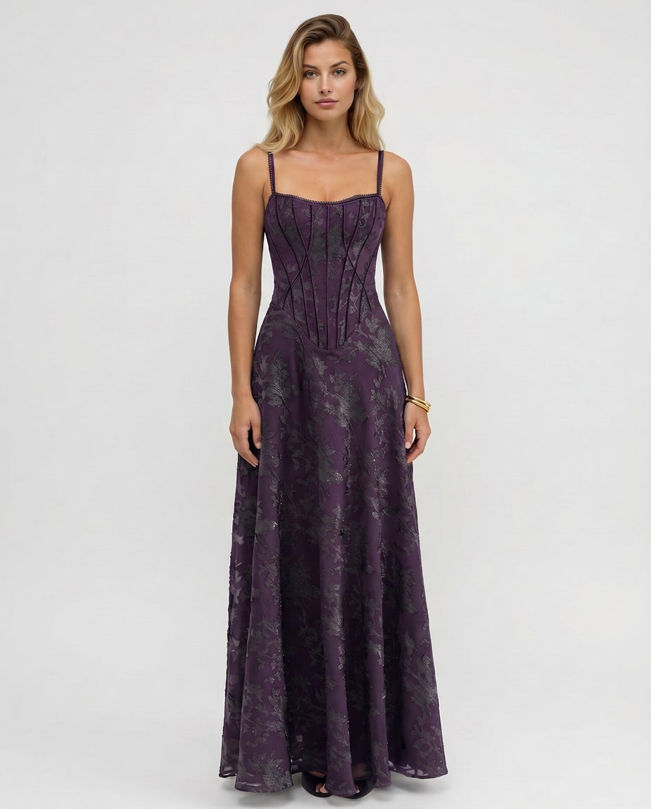 Women's Corset Bodice Maxi Dress | Vashti_4