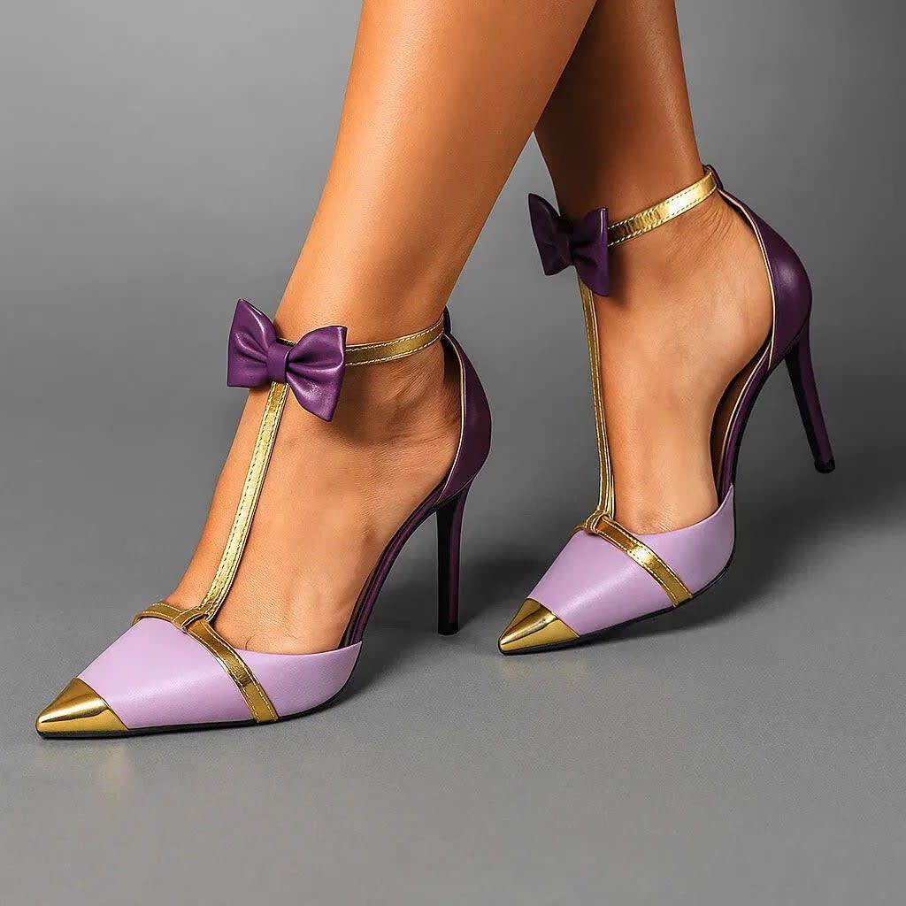 Women's Leather Ankle Strap Stiletto Heels | Estella_7