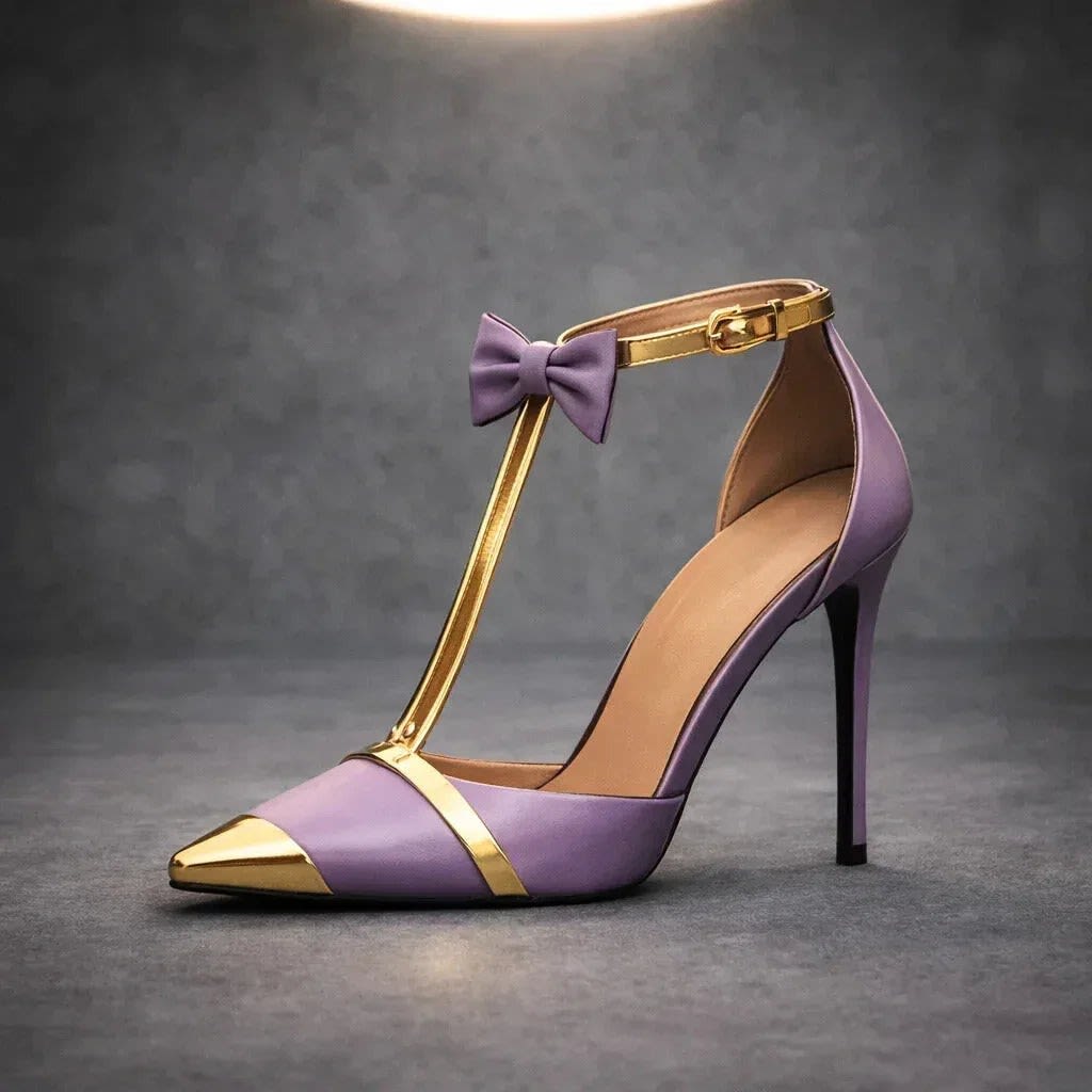 Women's Leather Ankle Strap Stiletto Heels | Estella_9