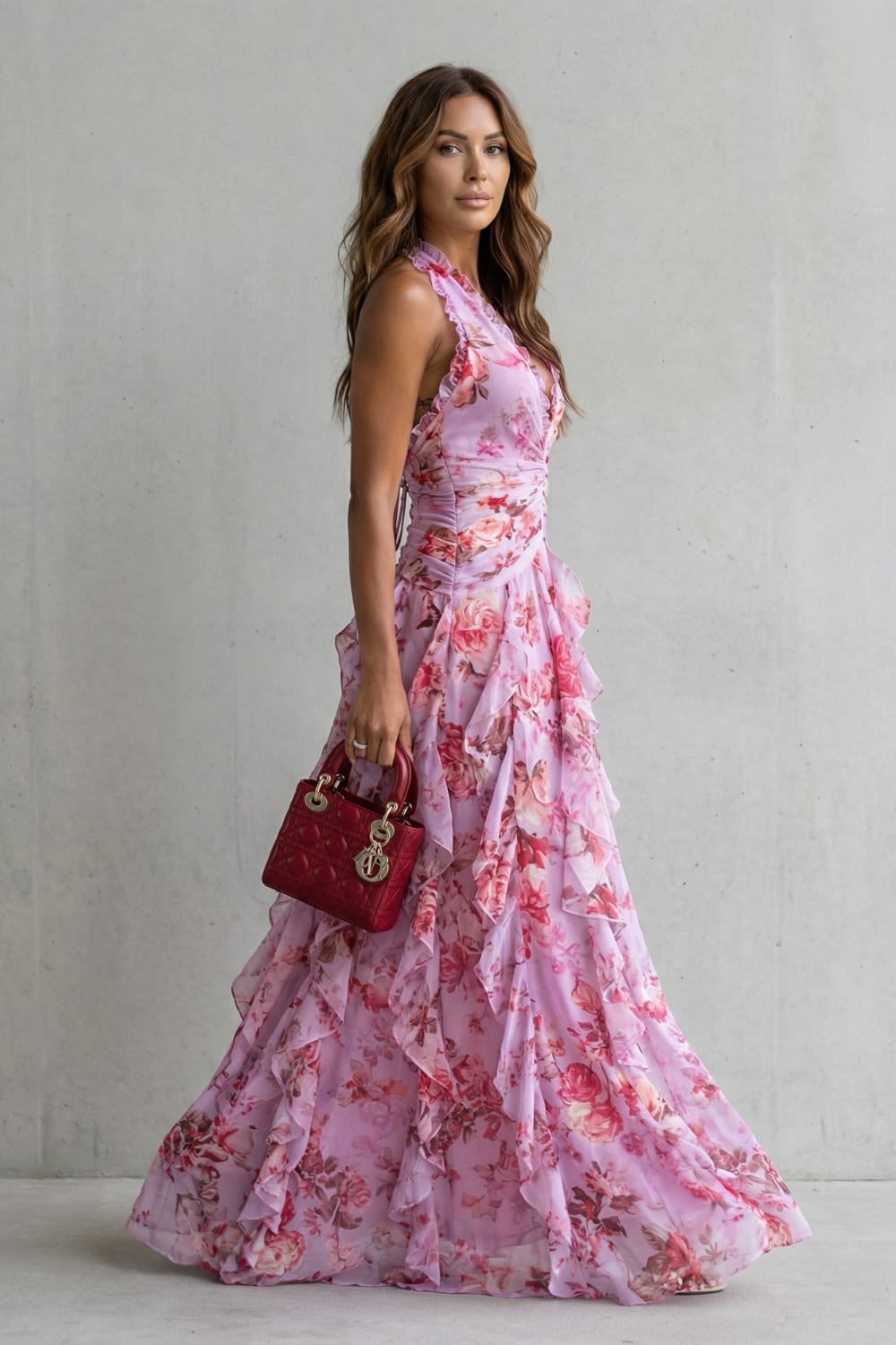 Women's Ruffled Floral Maxi Dress | Isabeau_3