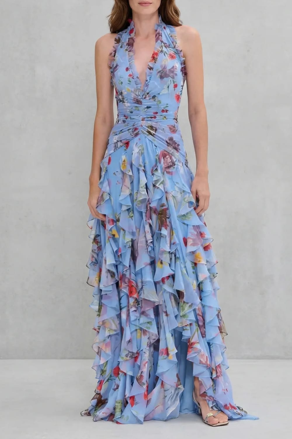 Women's Ruffled Floral Maxi Dress | Isabeau_5