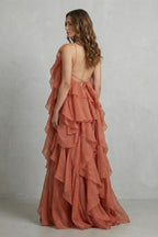 Women's Strapless Ruffle Maxi Dress | Barrowby_4
