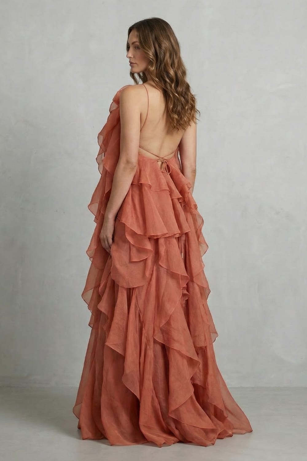 Women's Strapless Ruffle Maxi Dress | Barrowby_4