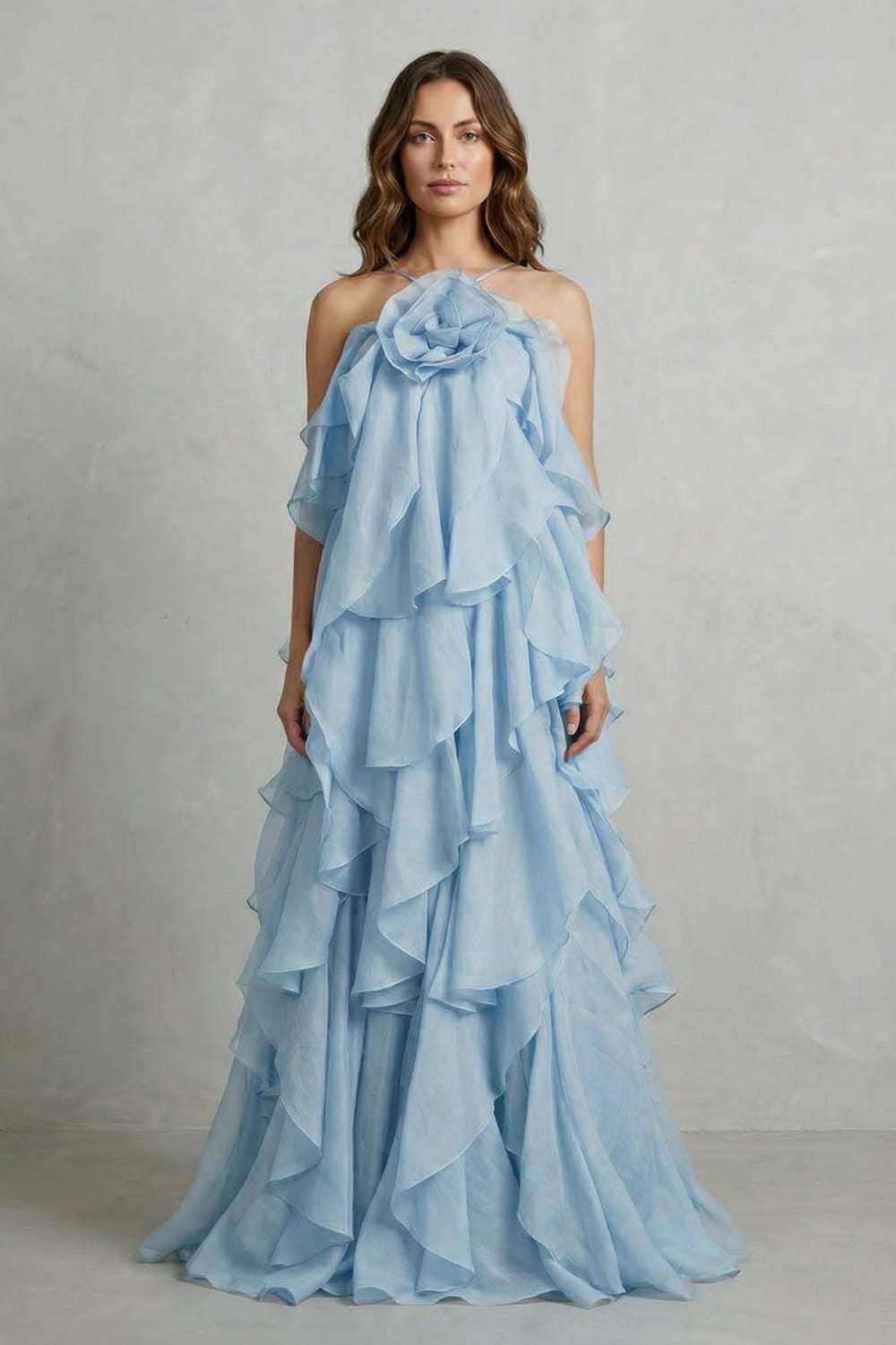 Women's Strapless Ruffle Maxi Dress | Barrowby_6