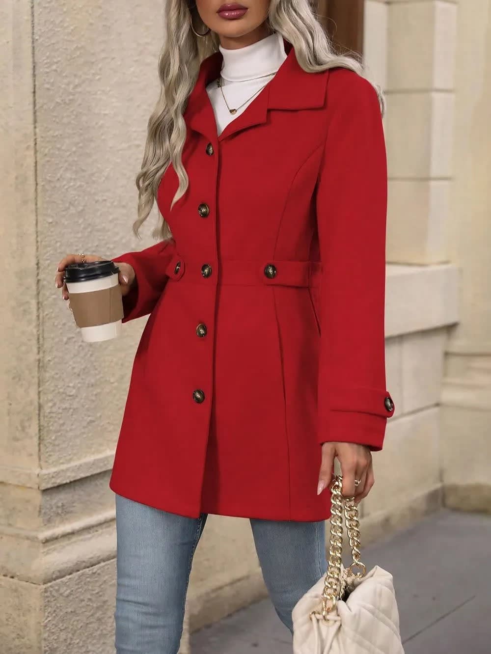 Women's Single Breasted Tailored Coat | Greer_15