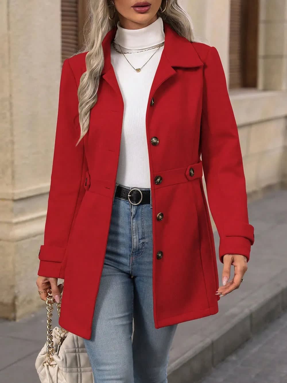 Women's Single Breasted Tailored Coat | Greer_16